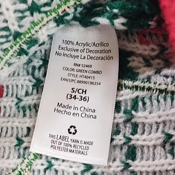 Holiday Time Ugly Dinosaur Fair Isle Sweater Small 36-36 - Picture 7 of 8